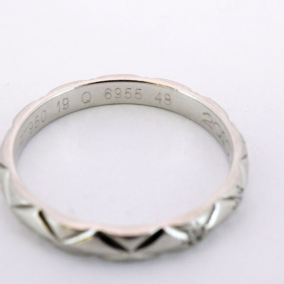 CHANEL Authentic Silver Diamond Ring #48